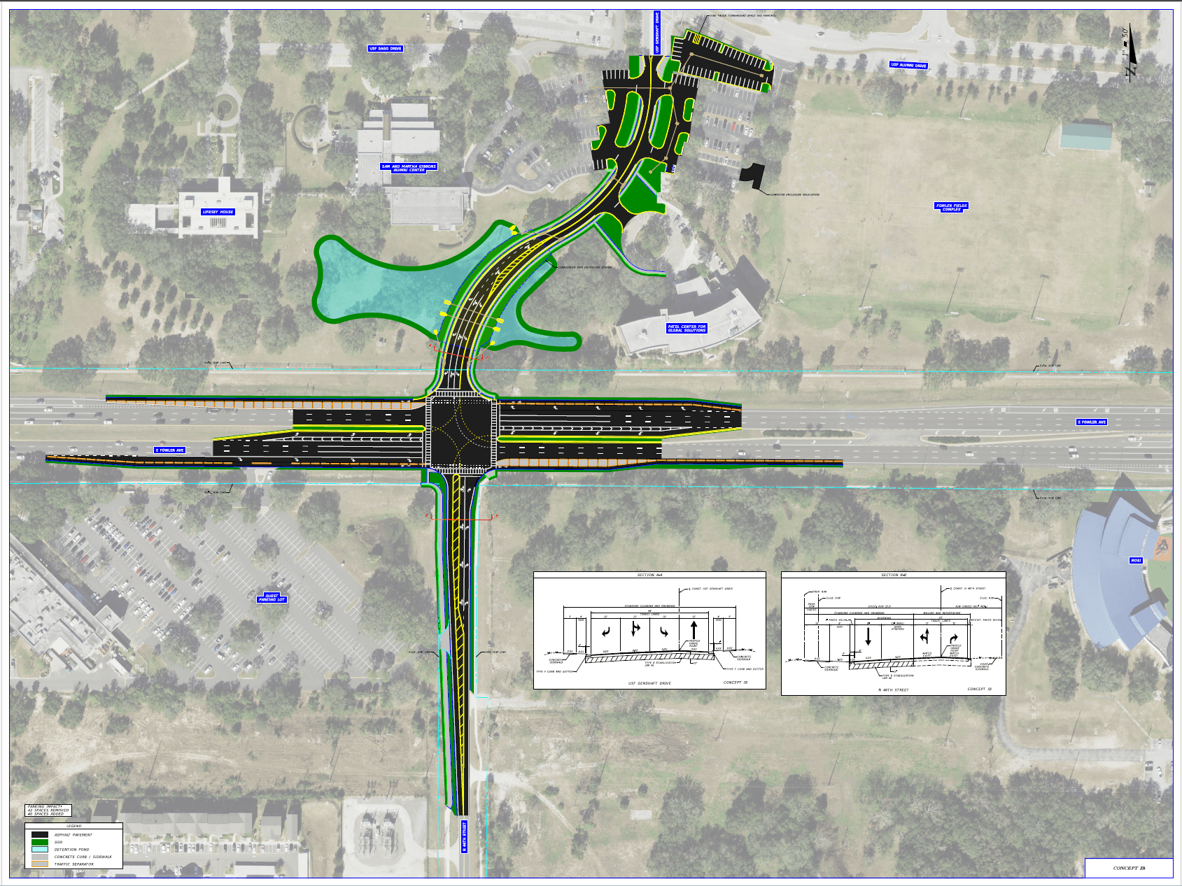 Caption - Legacy Trail over Laurel Road Pedestrian Overpass